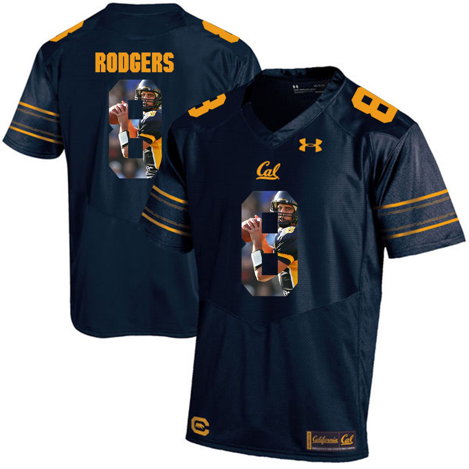 Men California Golden Bears #8 Aaron Rodgers Dark blue Customized NCAA Jerseys